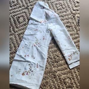 Satin embroidered blazer